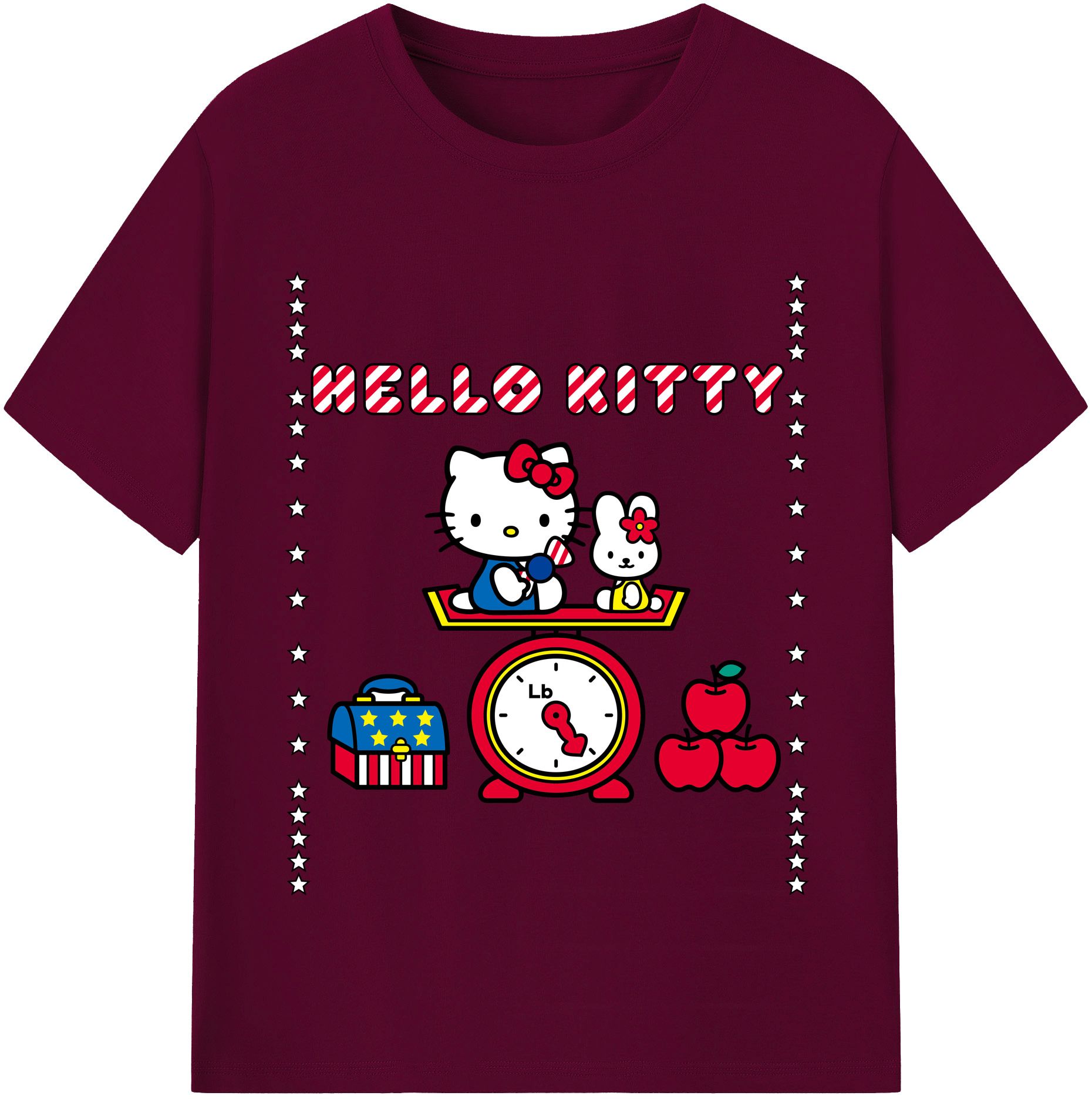 （画像用） Hello Kitty ハローキティ レディースカジュアルプリントTシャツ（綿100％）